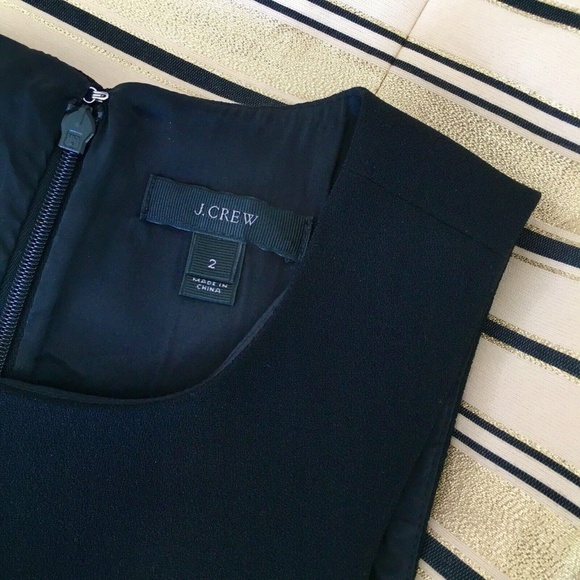 J. CREW Cupcake Fit & Flare Cocktail Party Dress Metallic Gold Black Stripe Silk - Picture 12 of 15
